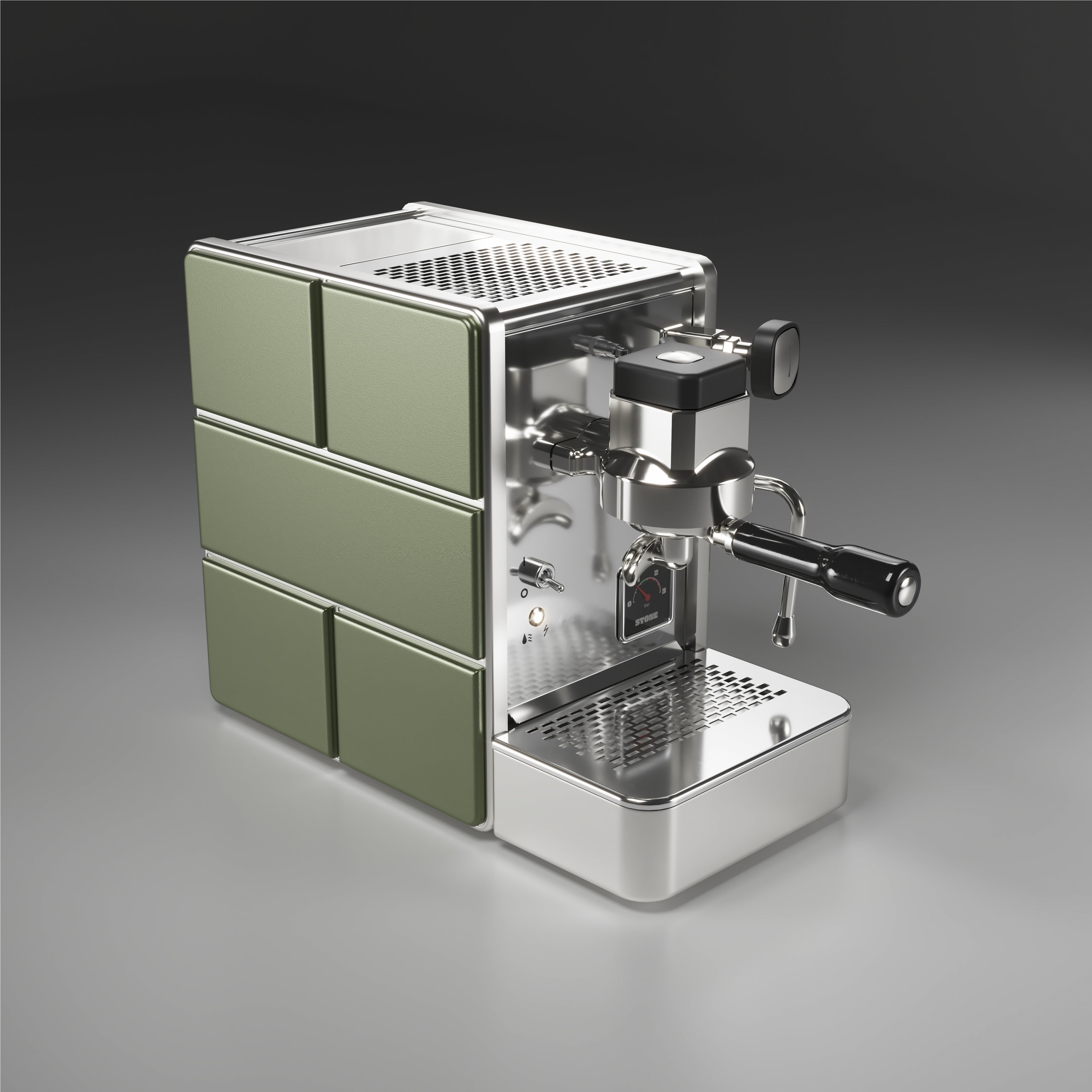 Stone Espresso machine - Mine Satin Green - UK PROespresso approved STONE dealer